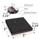 Non Slip Furniture Pads X-PROTECTOR 48 PCS - 32 pcs 1 Round + 16 pcs 2" Square Furniture Grippers! Rubber Feet Hardwood Floor Protectors for Furniture Legs - Couch Stoppers - Keep Furniture in Place!