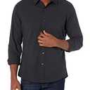 Amazon Essentials Men's Long-Sleeve Casual Poplin Shirt, Black, X-Large
