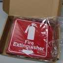 10 Sets 3D Fire Extinguisher Projecting Sign 6.3" x 6.3" Acrylic Fire Extinguisher Sign with Down Arrow Pre Drilled Mounting Hole, Includes Matching Screwsfor Indoor Outdoor Wall