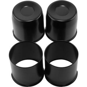 4Pcs 4.25inch Stainless Trailer Wheel Center Caps Push Through Center Hub Cap for Truck SUV RV Wheel Rim, Combination of Concave and Open End Matt Black Wheel Hub Covers