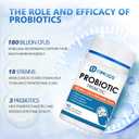 OMOGS Probiotics 180 Billion CFUs 18 Strains, 3 Prebiotics, Helps Digestive, Gut Health, Immune, Supports Occasional Constipation, Diarrhea & Gas - for Women & Men, 90 Capsules