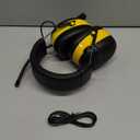 BJKing AM/FM Radio Headphones with Digital Display, 30dB AM FM Hearing Protection Safety Ear Muff, Ear Protection Headphone for Mowing, Landscaping, Shooting and Construction Black-Yellow