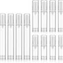 Andibro 12PCS Airless Pump Bottles Travel Set, 5ml 10ml 15ml Refillable Clear Containers Leak-Proof Clear Plastic Cosmetic Pump Bottles for Lotion Foundation DIY Creams