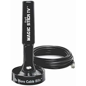 Magic Stick TV MS-50 Model, Signal Booster Antenna for Digital HDTV 1080P HD Channels, 16.5ft Cable, Black