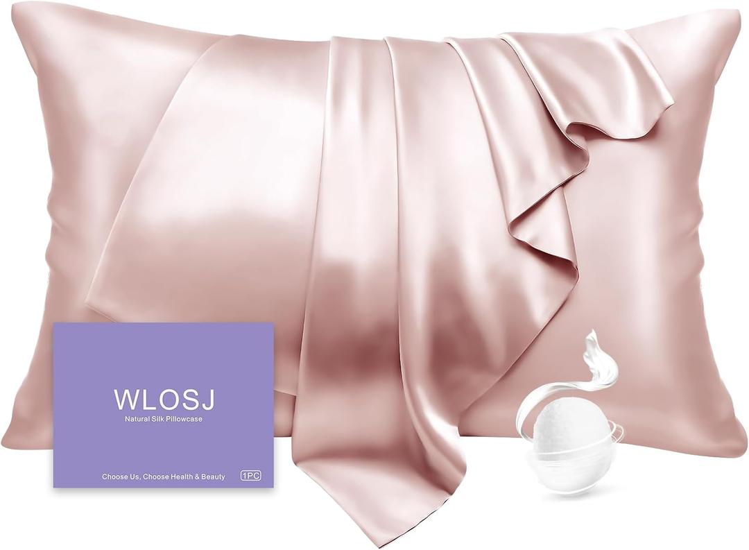 100% Silk Pillow Cases King Size Mulberry Silk Pillowcase for Hair and Skin 22 Momme Highest Grade 6A Silk Cooling Soft Smooth with Zipper 20 x 36 Inches 1PC, Pink