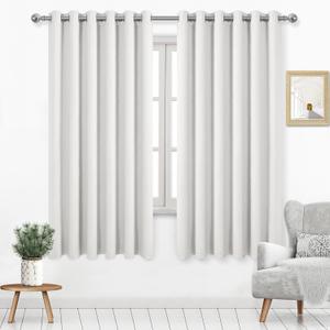 DWCN Thermal Blackout Curtains 63 Inch Length, Room Darkening Drapes for Bedroom, Grommet Living Room Extra Wide Panels -Ivory, W70 x L63 Inch, Set of 2