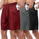 BOOJO 3 Pack Gym Basketball Mens Shorts - Quick Dry Black Workout Athletic Shorts with Pockets for Casual Running (XXXL)