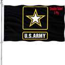 US Army Military Flag 3x5 Double Sided Heavy Duty United States Military Flag Army Black Heavy Duty 3 Ply 200D Polyester and Durable Canvas Header with 2 Brass Grommets