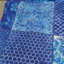 Maison d' Hermine Table Cloth Round Table 100% Cotton 63 Round Inches Tablecloth Reusable Decorative for Dining Kitchen Room Farmhouse Home Easter Decorations Spring Summer - Indigo Love