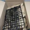 2 Tier Closet Hanging Organizer with Rod, Foldable Hanging Closet Organizer, Hanging Closet Shelves with 4 Hooks,Wire Hanging Storage Basket Bins for Clothing Sweater Socks Bag Wardrobe Black