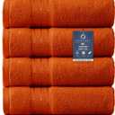 COZYART Burnt Orange Hand Towels for Bathroom 4 Pcs, 13x30 Cotton Guest Hands Towel Set Super Soft Highly Absorbent Durable 650 GSM for Daily Use (Harvest Pumpkin Orange)