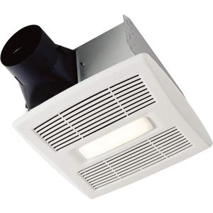 Broan-NuTone Bathroom Exhaust Fan with LED Light and Roomside Installation, Energy Star Certified, 110 CFM, Very Quiet 1.0 Sones White, AE110L