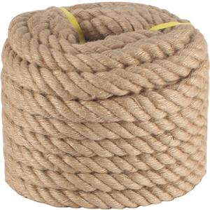 Twisted Manila Rope 1 in x 50 ft Jute Ropes Thick Hemp Rope for Railing Docks Tug of War Decorating Crafts Nautical Landscaping Swing Hammock
