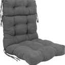 Blazing Needles 22 45-inch Microsuede Seat/Back Tufted Chair Cushion, 22" x 45", Steel Grey
