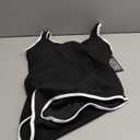 BMJL Women's One Piece Swimsuit Sports Adjustable Strap Bathing Suit Color Block Ribbed High Cut Swimsuits, XL, Black