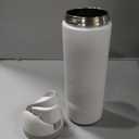 Fluxpur Insulated Water Bottle Sports Stainless Steel Water Bottle with Straw Travel Leakproof,19 Oz,White 10 no straw