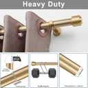 Heavy Duty Curtain Rods, 1 1/8 Inch Diameter Single Curtain Rod 144-240Inch(12-20ft) Extendable Length for Large Windows with End Caps Adjustable Modern Brackets-Warm Gold
