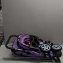 BestPet 3 Wheels Pet Stroller Dog Cat Cage Jogger Stroller for Medium Small Dogs Cats Folding Travel Carrier with Cup Holder, Waterproof Design & Removable Liner, Purple