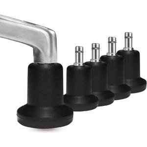 AXL Chair Glides for Office Chairs, Replace Casters with 2.4 Inch (61mm) Stationary Feet,High Bell Stationary Feet, Replace Wheels with Durable Glides  5 Pack(High)