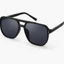 FEISEDY Retro Square Aviator Sunglasses Women Men 70s Vintage Trendy Plastic Frame Sun Glasses B2835