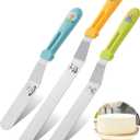 3PCS Icing Spatula, Offset Spatulas with Ergonomic PP Handle, Stainless Steel Multi-purpose Frosting Tools for Cake Decorating, Baking, Dishwasher Safe (6",8",10")