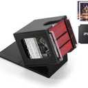 MTG Deck Box,Double Display Window,Commander Deck Box Fits 120+ Single Sleeved Cards,PU Leather Magnetic Closure Card Box with 2 Dividers&2 Toploaders for TCG,CCG,Black