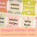5 x Bible Tabs, Glitter Laminated Bible Tab Women & Men, Christian Gifts, Large Print Bible Tabs Easy Navigation, Bible Book Index Tabs Labels, Bible Study Supplies (Boho)