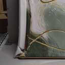 Abstract Wall Art Minimalism Green White and Gold Lines Boho Canvas Wall Decor Framed Artwork Modern Home Wall Decor for Living Room Bedroom Office 29"x58"