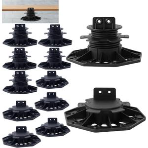 12PACK Adjustable Deck Support Pedestal, 1-3/16'' to 2-3/4'' Height, Deck Foundation Support Base (Black)