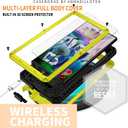 Samsung S23 Plus Case with Screen Camera Protector Kickstand, Samsung S23 Plus Rugged Military Metal Heavy Duty Case with Stand Screen Protector Slide Camera Cover for Man Outdoor (Yellow)