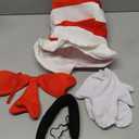 Funny World 4 Pcs Red White Striped Stovepipe Hat Costume Accessories Set for Adult