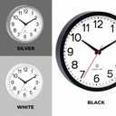 AKCISOT Atomic 10 Inch Wall Clock, Analog Indoor Battery Operated Clock for Kitchen Bedroom Office Classroom Living Room (White)