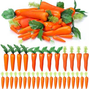 32 Pcs Easter Artificial Carrots 4 Sizes Lifelike Fake Carrot for Decoration Easter Artificial Vegetables Simulation Carrots DIY Crafts Decoration