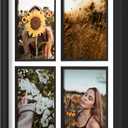 iRahmen 5x7 Collage Picture Frame with Tempered Glass - Wood Photo Frames Display Four 5 x 7 Pictures with Mat, Home Decor Wall Mount, Black, Four 5x7 in