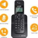Ornin D1005 Cordless Phone for Home and Office, Caller ID, Speakerphone, Rubber Oil Injection(Single Pack, Black)