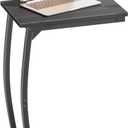 C-Shaped End-Table - Side Table for Couch,Curved Support Legs, Slide Under Couch Table for Sofa, TV Tray Table for Living Room Bedroom(Black)