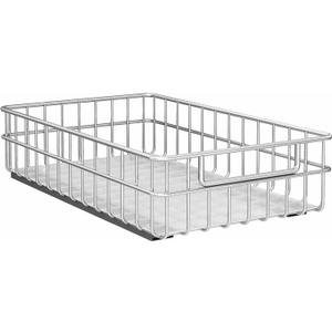 Pull out Cabinet Organizer, Stainless Steel 1-Pack (11.8"W x 21"D) Full-Extension Slide out Drawer, Adhesive Roll out Can Spice Storage Basket Shelf Rack for Pantry, Kitchen, Bathroom, Home Closet