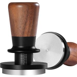 PUSEE 53.3mm Espresso Tamper, Calibrated Tamper with 30lbs Double Spring Loaded Tamper Walnut Wood Coffee Tamper for Barista Home,Stainless Steel Base Tamper Espresso Tool Fits 54mm Portafilters PUSEE 53.3mm Espresso Tamper, Calibrated Tamper with 30lbs Double Spring Loaded Tamper Walnut Wood Coffee Tamper for Barista Home,Stainless Steel Base Tamper Espresso Tool Fits 54mm Portafilters