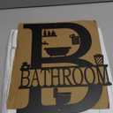 XORT Metal Bathroom Wall Decor, Farmhouse Metal Bathroom Wall Art, Funny Bathroom Sign for Modern Home Hanging Decorations. (Black - 12 x 14 inch)