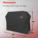 GrillTough Heavy Duty BBQ Grill Cover for Outdoor Grill, 58 Inch Waterproof, Weather Resistant, UV & Fade Resistant with Adjustable Straps Gas Grill Cover for Weber, Charbroil, etc. Charcoal