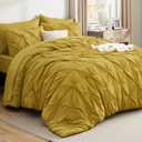 Bedsure Full Comforter Set Mustard Yellow - Bed in a Bag Full Size Bedding Set 7 PCS, GentleSoft Bed Set Gift for Family, All Season Down Alternative Comforter with Sheets, Pillowcases & Shams