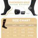 Merino Wool Compression Socks for Women&Men 15-20mmHg Knee High Breathable Socks for Flying, Athletic, Travel (XL)
