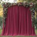 ESGOTBME 10x10ft Wrinkle Free ‌Burgundy Backdrop Curtain for Parties Soft Fabric Drapes Wedding ‌Curtain Backdrop for Birthday Party Decorations Background for Photography 5x10ft, 2 Panels