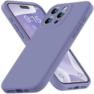 Ktele Compatible with iPhone 15 Pro Max Case, Silicone Upgraded [Camera Protection] [Soft Microfiber Lining] Full Covered Slim Gel Rubber Case for iPhone 15 ProMax 6.7 inch - Lavender Grey