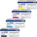 TN436 TN-436 Super High Yield Toner Cartridge Set Replacement for Brother TN436BK TN436C TN436M TN436Y Toner with HL-L8260CDW HL-L8360CDW MFC-L8900CDW MFC-L8905CDW Printer (4 Pack)