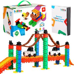 Beblox Building Blocks for Kids - 250-Piece Connecting Tiles Set - Interlocking Building Blocks for Kids, STEM Toys Kit, Fun & Educational Gifts for Boys & Girls, Preschool Learning Activities Ages 4+