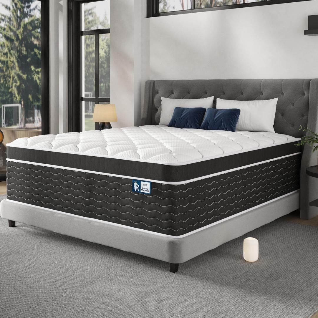 Ruoysun Luxury Hybrid Cooling Gel Foam Firm Queen Mattress 14 inch in a Box