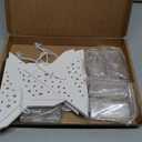 SUNBEAUTY Christmas Paper Stars, Openwork Design 5 Pointed 12 Inch White Color Hanging Paper Star Lanterns, Christmas Decorations Hanging Lamp for Indoor Xmas Tree, Yard, Home Decor Birthday