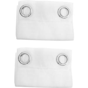 Cabilock White Sheer Curtains Set 2pcs Long Living Room Window Drapes Semi Sheer Easy Install Light Filtering (200x100cm)