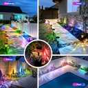 TISEJOY Solar Pathway Lights Outdoor Waterproof 8 Pack Color Changing Garden Light for Yard Patio Driveway Walkway Lawn Landscape Lighting for Outdoor 4th of July Decorations